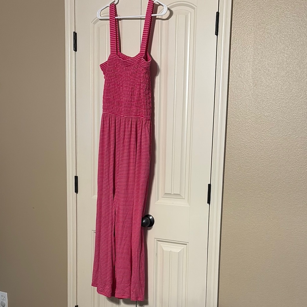 Zenana Outfitters Pink Striped Kids Jumpsuit
